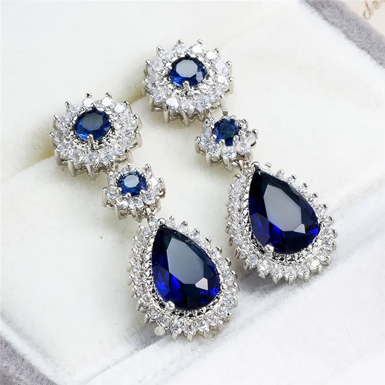 
Factory main product cubic zirconia jewelry earring pear shape diamond earring 