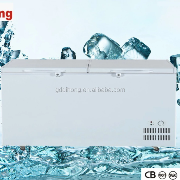 BD-608L big capacity freezer,double door chest freezer,ningbo qihong deep freezer