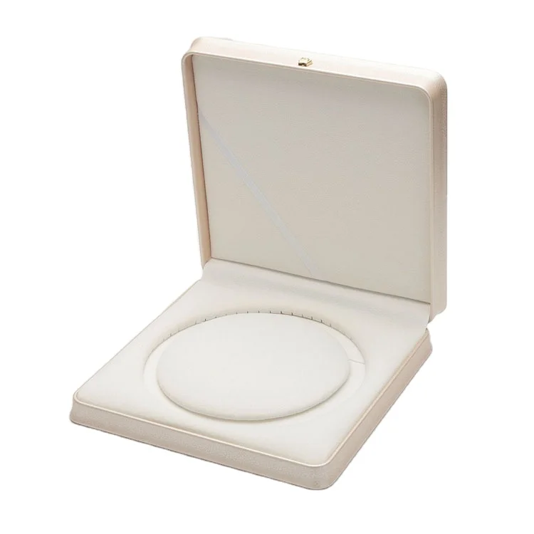Fashion Luxury Pure White Custom Logo PU Leather Velvet Insert Jewelry Set Box Packaging Earring Necklace Ring Boxes