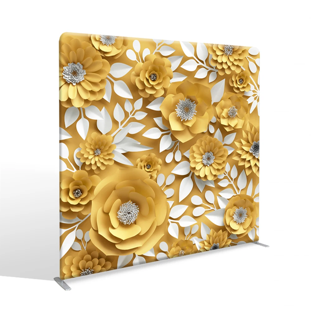 Customized Portable Printing Tension Fabric Backdrop booth Exhibition wall Aluminum Alloy Frame Display Wedding Backdrop Stand