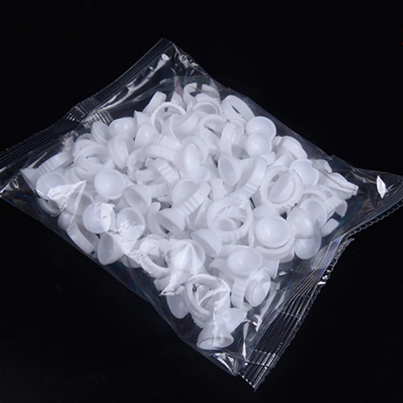 Silicone Ink Rings Caps Microblading White Ring Permanent Makeup Tattoo Ink Cup Pigment Rings Glue Holder Tattoo Tools