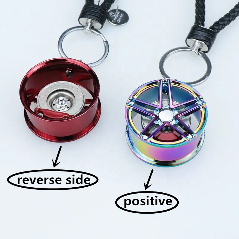 
45mmHigh quality car wheel keychain rearview mirror hanging 6 color modified wheel car keychain modified car accessories 