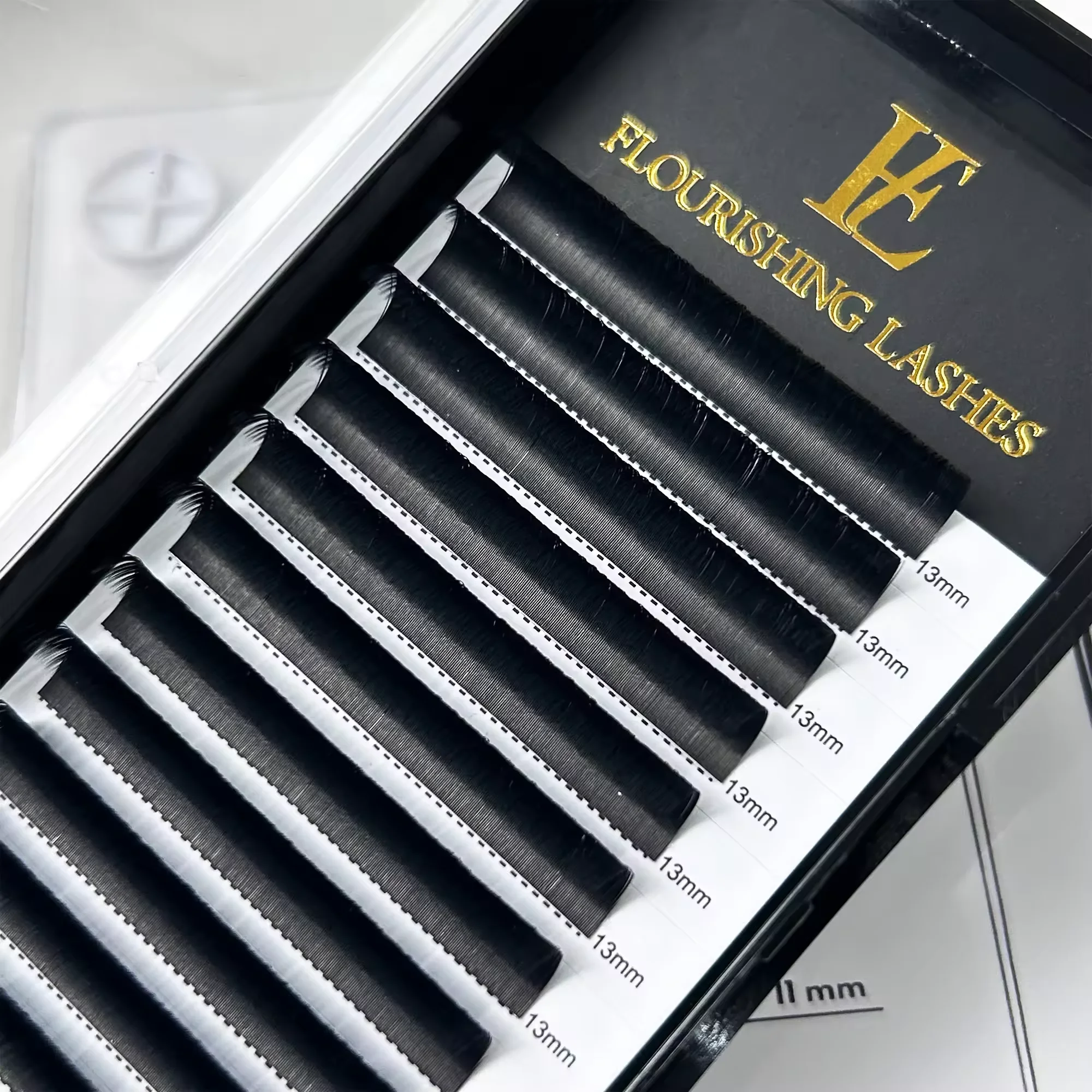 Premium flat lash extensions 0.15 0.20mm c cc d dd curl individual flat ellipse lashes