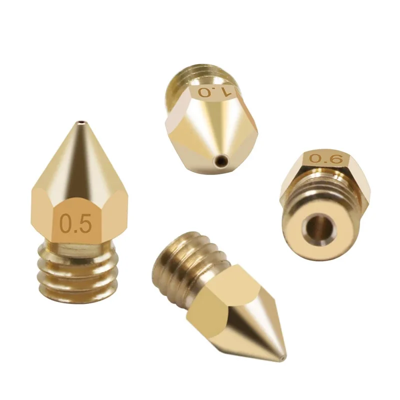 MK8 Brass Nozzle 0.2MM 0.3MM 0.4MM 0.5MM 0.6MM Extruder Print Head Nozzle For 1.75MM CR10 CR10S Ender-3 3D Printer Accessories