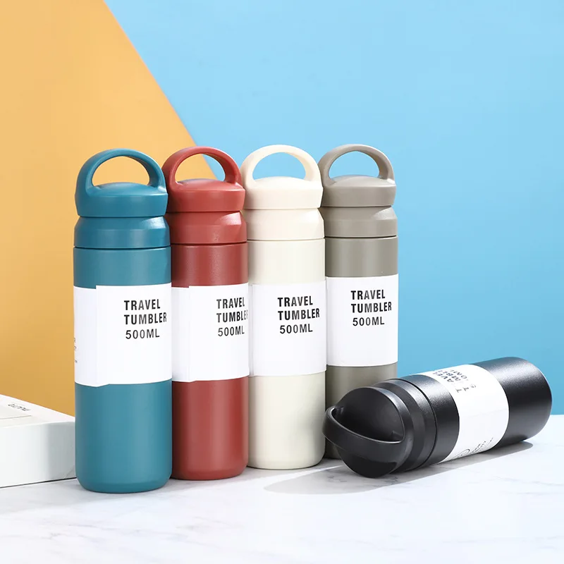 Custom logo sealed leak proof 304 stainless steel thermos cup vacuum coffee cup with handles