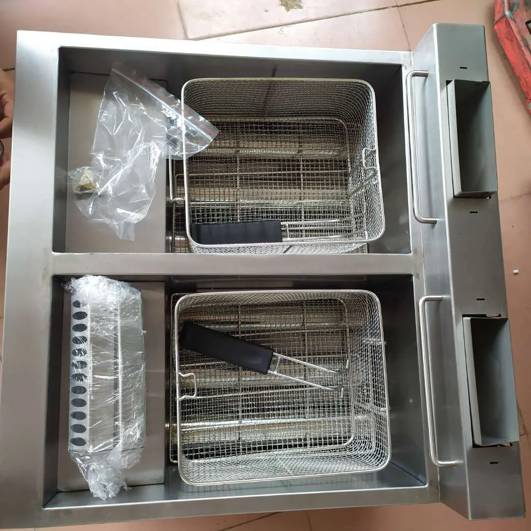 Commercial two tanks french restaurant large potato chip deep fryer with filter