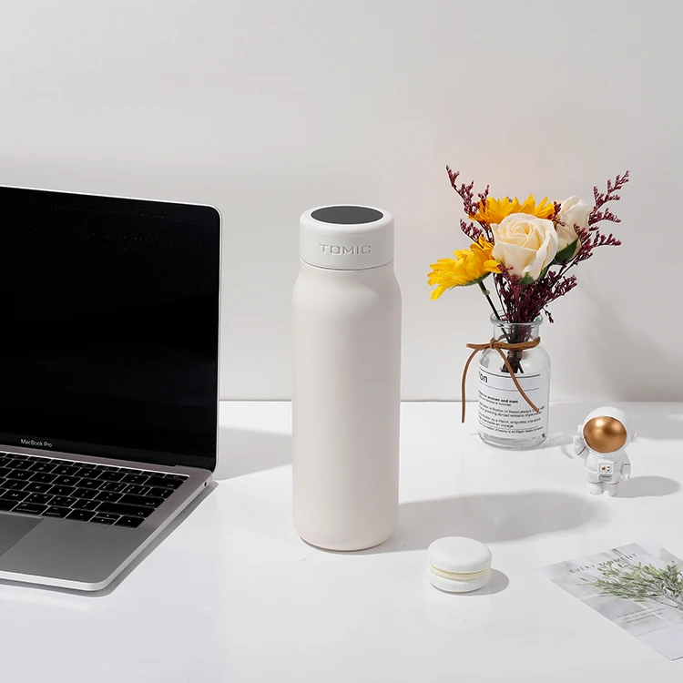 Everich double wall stainless steel vacuum flask water bottles with smart LED temperature display