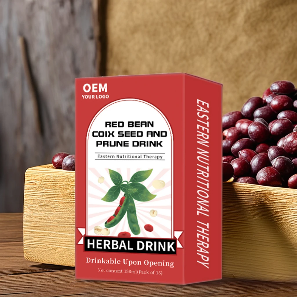 OEM/ODM Red Bean Coix Seed and Prune Drink Customizable Prebiotic Prune Concentrate Weight Drink Box Packaging for Customization