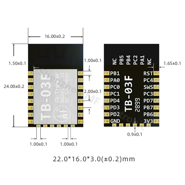 TB-03F BT BLE Low Energy Bluetooth 5.0 Light Control Module Mesh Networking Transparent Transmission Module AT Firmware