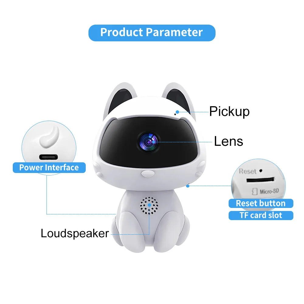 1080P Wifi Pet Baby Monitor Wireless Smart Indoor Security Tracking Wifi Cameras
