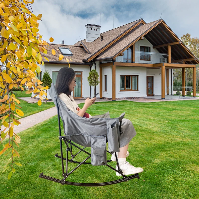 Heavy Duty Oversize Luxury Portable Rocking Chair Camping Outdoor Wholesale