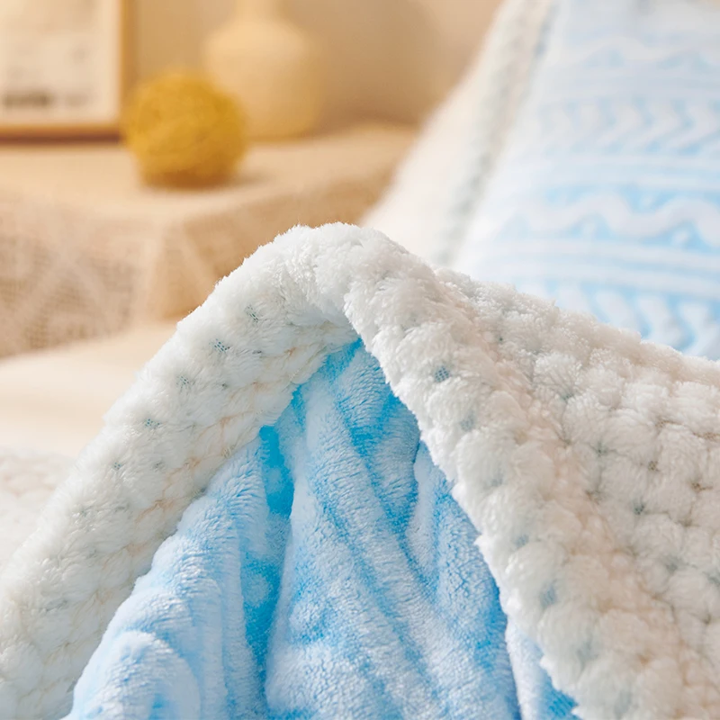 Home Fashions High Quality Hot Selling Fluffy Flannel  Velvet Coral Velvet Blanket Throw Blanket For Winter