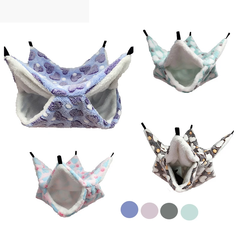 Sugar Glider Warm Double-layer Sandwich Hammock Small Pet Hammock Hanging Squirrel Sleeping Bag Pet Supplies Hamster Hammock