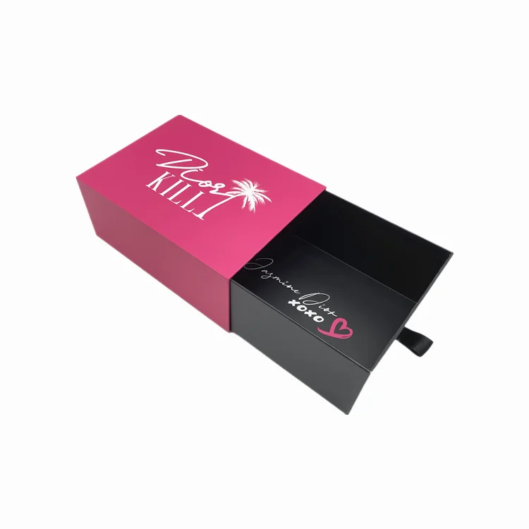 Wholesale Custom Logo Rigid Pull Out Drawer Box Fancy Marble Gift Box for Jewelry /Accessory Jewelry Storage Box with Ribbon