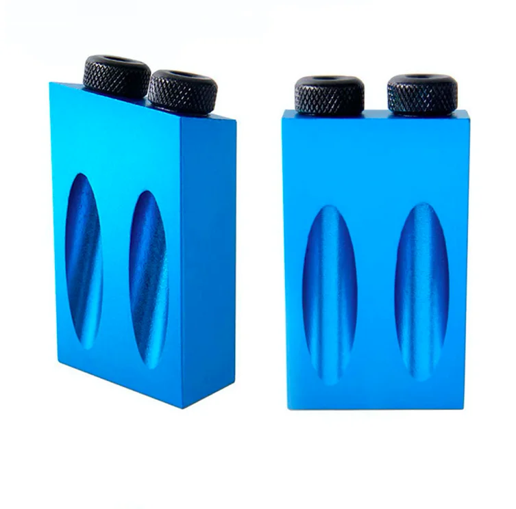 15 Degree  34pcs Set Pocket Hole Jig Kit System 6/8/10mm Drill Guide Drill Bit Set Blue aluminum pocket hole jig