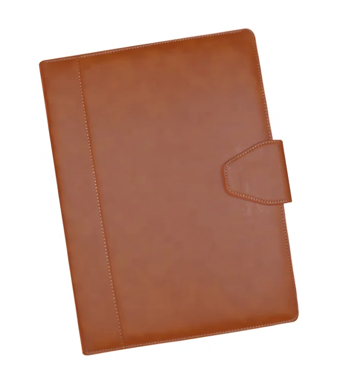 Wholesale Cheap Price Hardcover Loose Leaf Office Document Notepad PU Leather File Folder