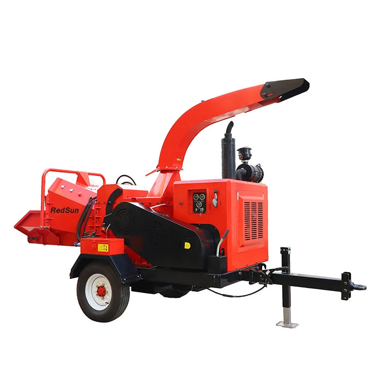 Big power Chipper Shredder with Quanchai 75HP Pressurized diesel engine with trailer