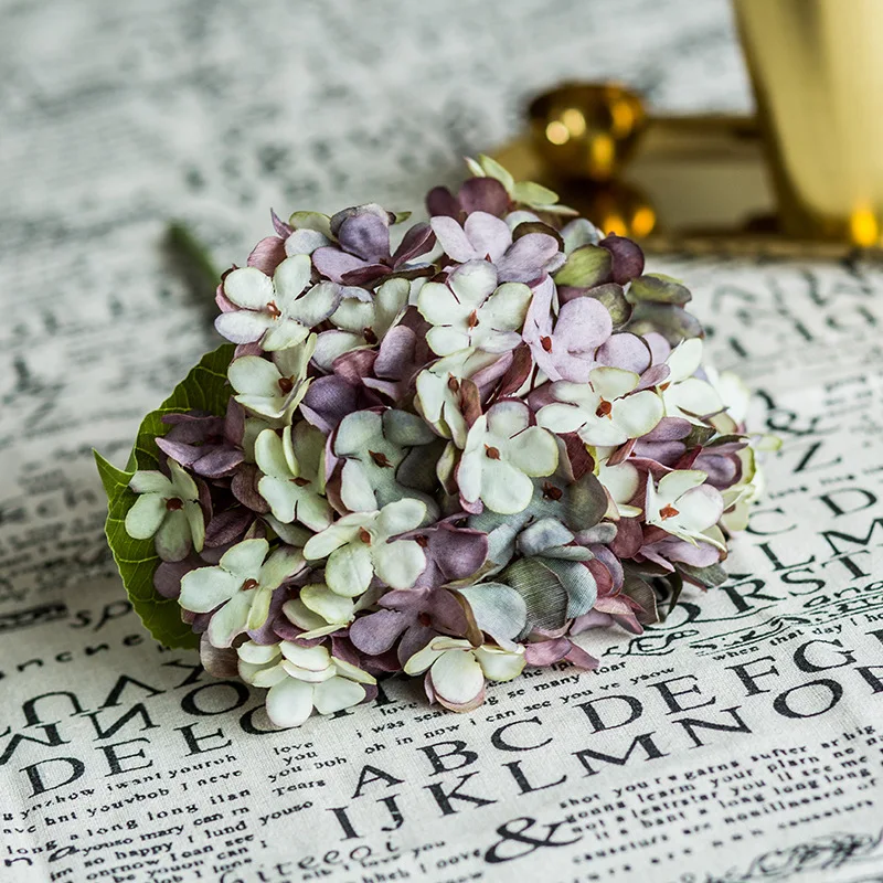 
Mingfuxin White Green Gold Hydrangeas Flowers Artificial Hydrangea Flowers 12 inch Floral Flores Artificiales 