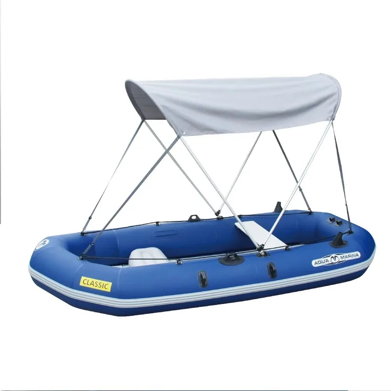AQUA MARINA 300cm 4 person inflatable boat fishing boat CLASSIC air deck reinforced PVC dinghy raft sport boat sunshade canopy