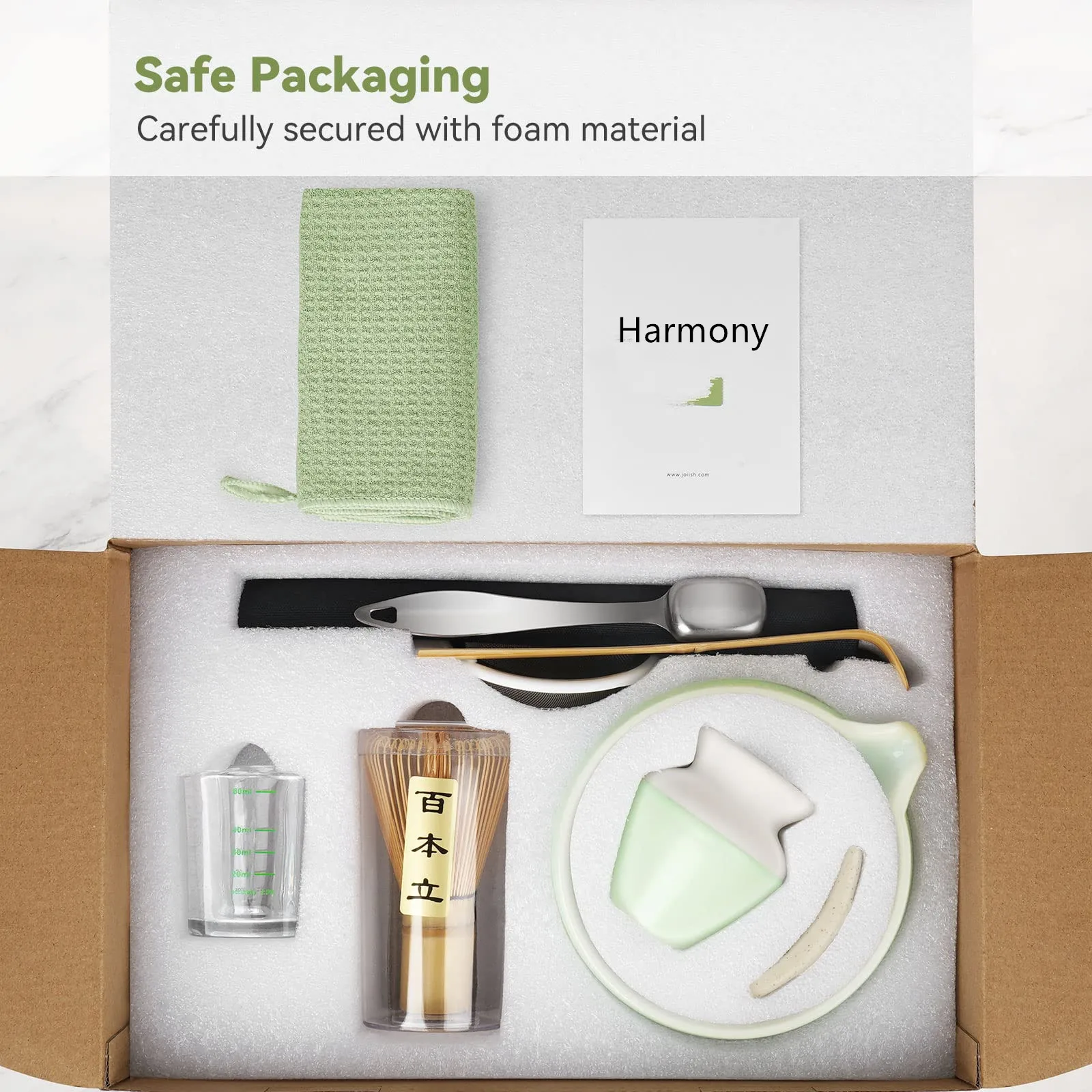 Harmony Hot Selling Japanese Brush Hundred Bamboo Tea Whisk Milk Bowl Tool Bamboo Matcha Whisk Set