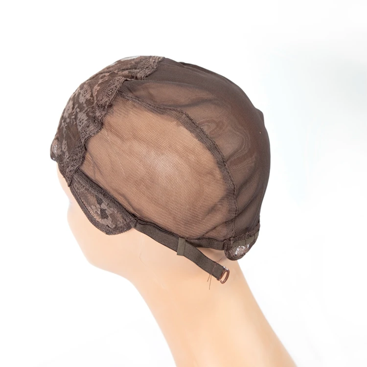 Регулируемые ремешки, дышащие коричневые купольные колпачки для волос, для изготовления париков, стрейч с цепочкой, шапочка для капота, парик