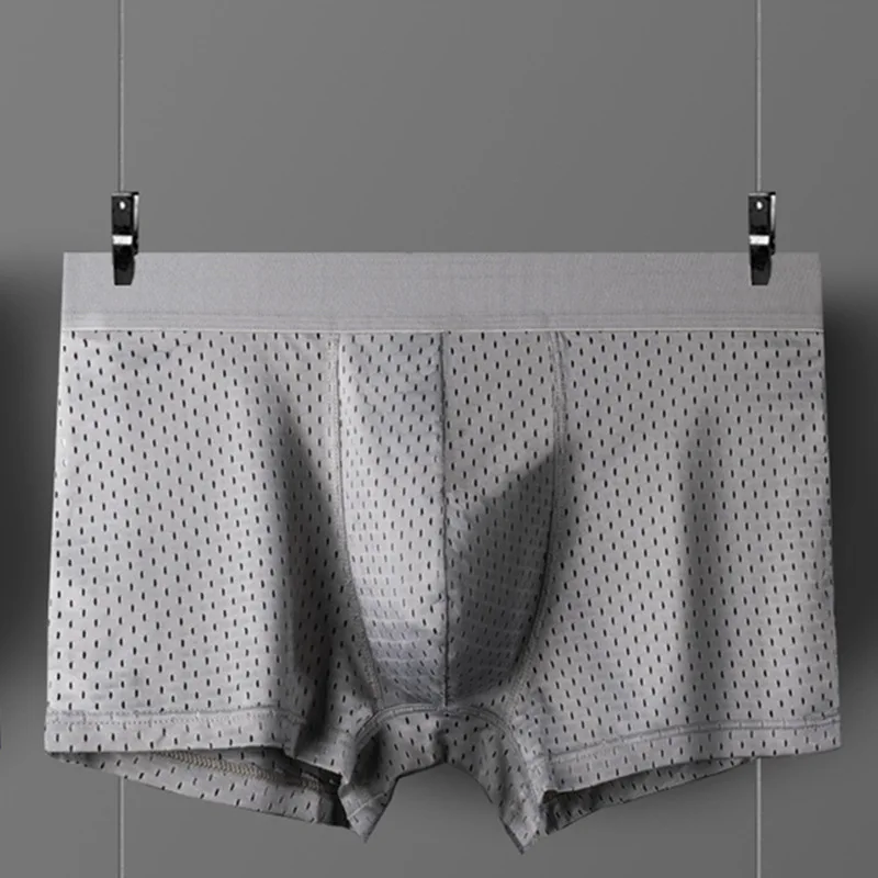 
Boys breathable men ice silk mesh underwear boxer breif breathable  (1600233784583)
