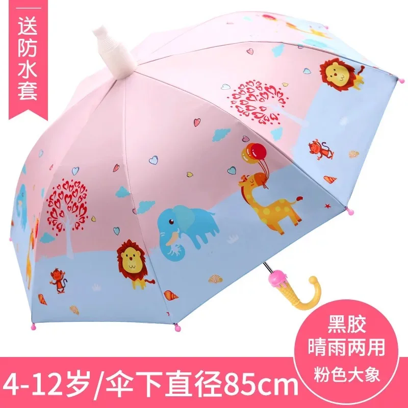 2021 New kids cute pattern umbrella with waterproof cover 3 D ice cream handle nice children umbrella boys girl auto open rainny