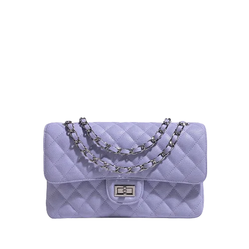 Hot Selling Ladies Pu Leather Cross Body Bag Classic Quilted Metal Chain Shoulder Bag