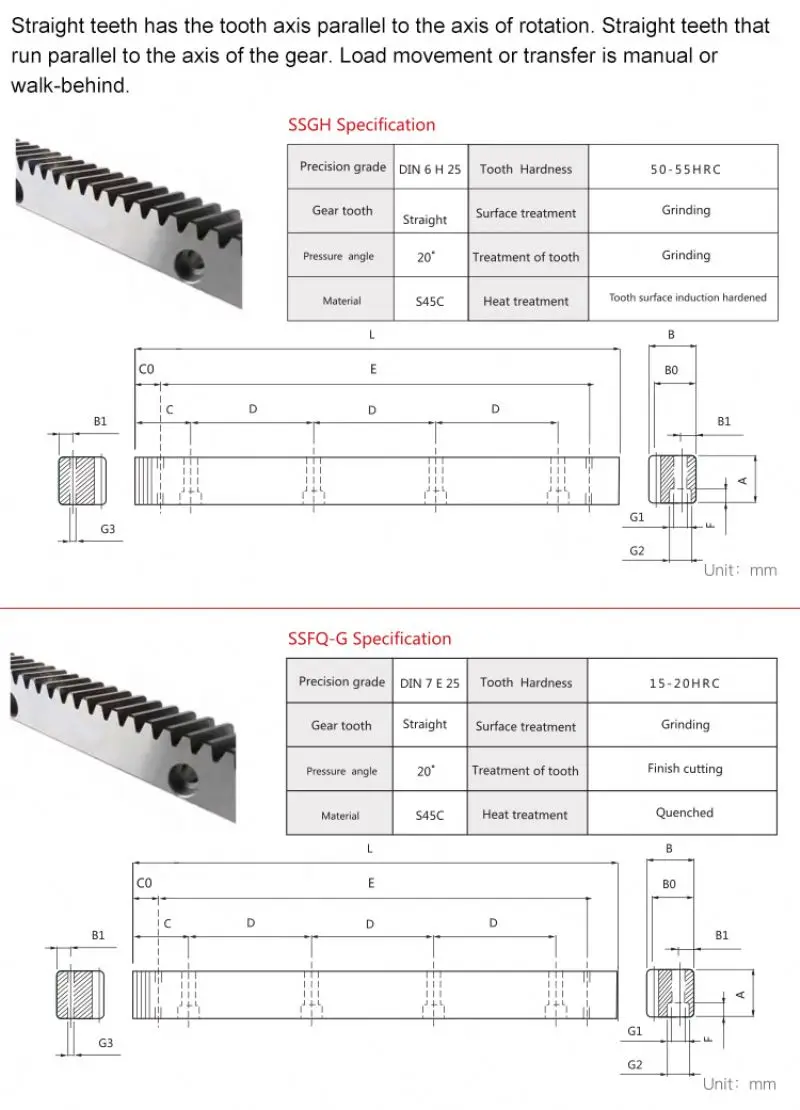 China rack pinion gear wholesale Mod Pitch M3 M5 Rack and Pinion