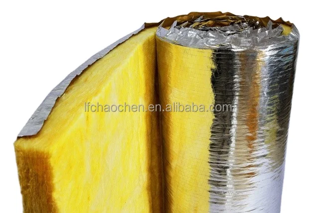  Thermal Insulation Glass Wool 50kg/m3 Fireproof Fiberglass Waterproof Roll With Alum