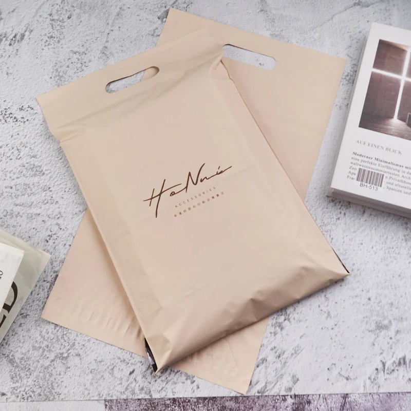 oem custom print logo nude mailers poly plastic pe packing courier shipping bag polybag with handle for shipping