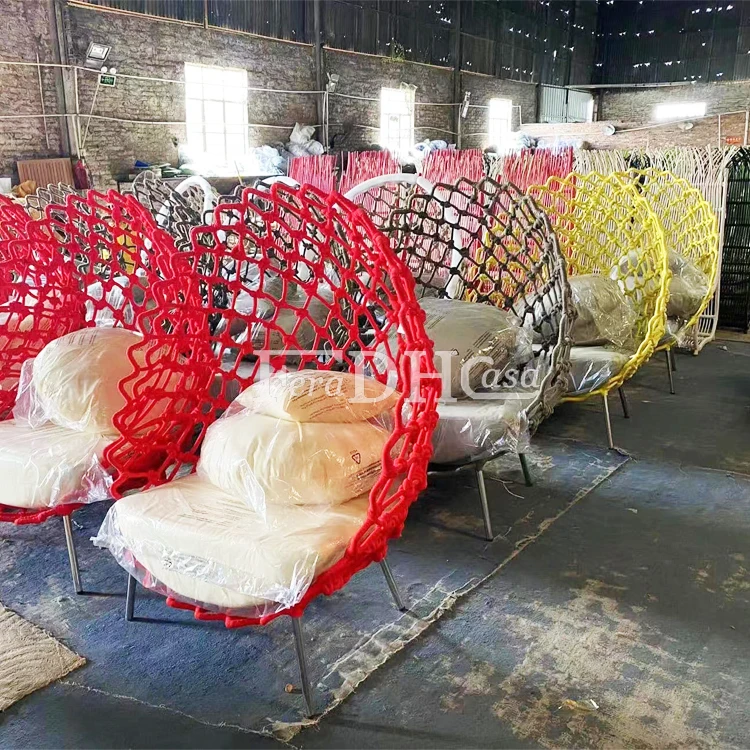 alibaba outdoor furniture hotel swimming pool garden chairs red eggshell leisure chair set