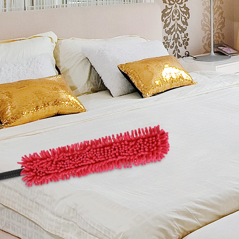 Wholesales Flexible Car Dust Collecting Long Handle Curved Microfiber Feather Duster