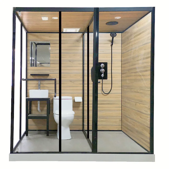 Camping Tent Hotel All In One Bathroom Pod Luxury Prefab Bathroom Unit Complete Shower Enclosure