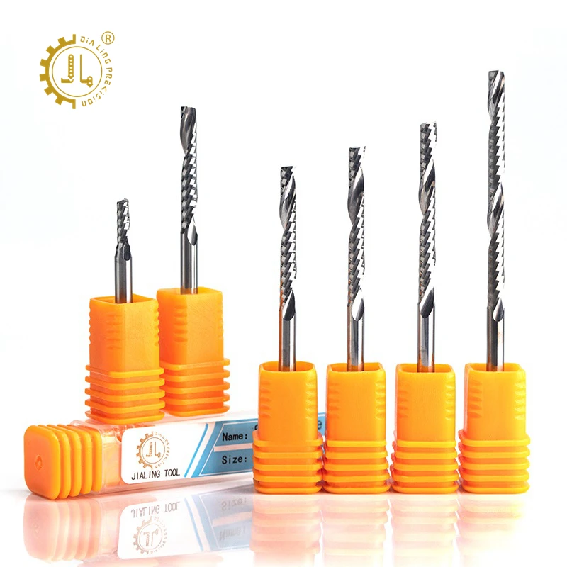 3.175mm CNC Endmill Upcut Carbide Endmill One Flute 3 mm Up Cut CNC Bits Spiral Upcut Router Bit for PVC Acrylic