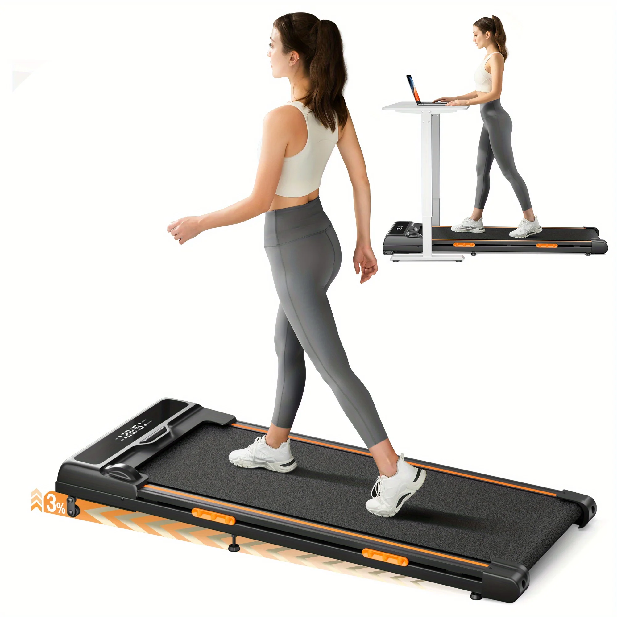 Home Office Exercise Compact Walking Running Pad Treadmill Flat Slim Machine Small Smart Under Desk Body Building Treadmills
