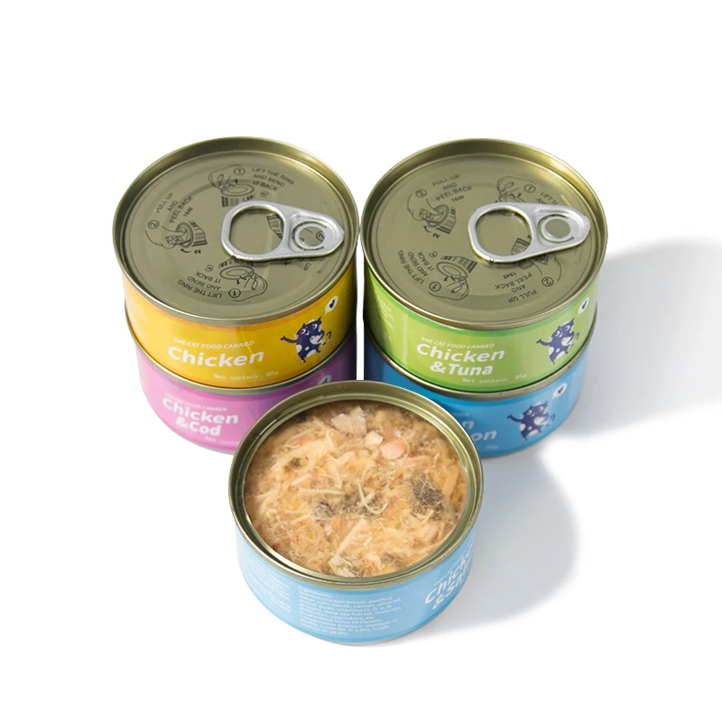Wholesale Canned Cat Food 85g Multiple Flavors Cat Can Food High Protein Private Label Cat Food Wet Can