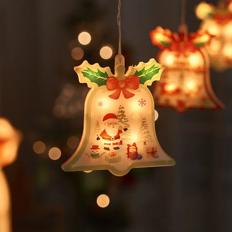 2023 Christmas Decoration Led Curtain Lights Santa Claus Snowflake Pendant String Lights for Christmas Decoration