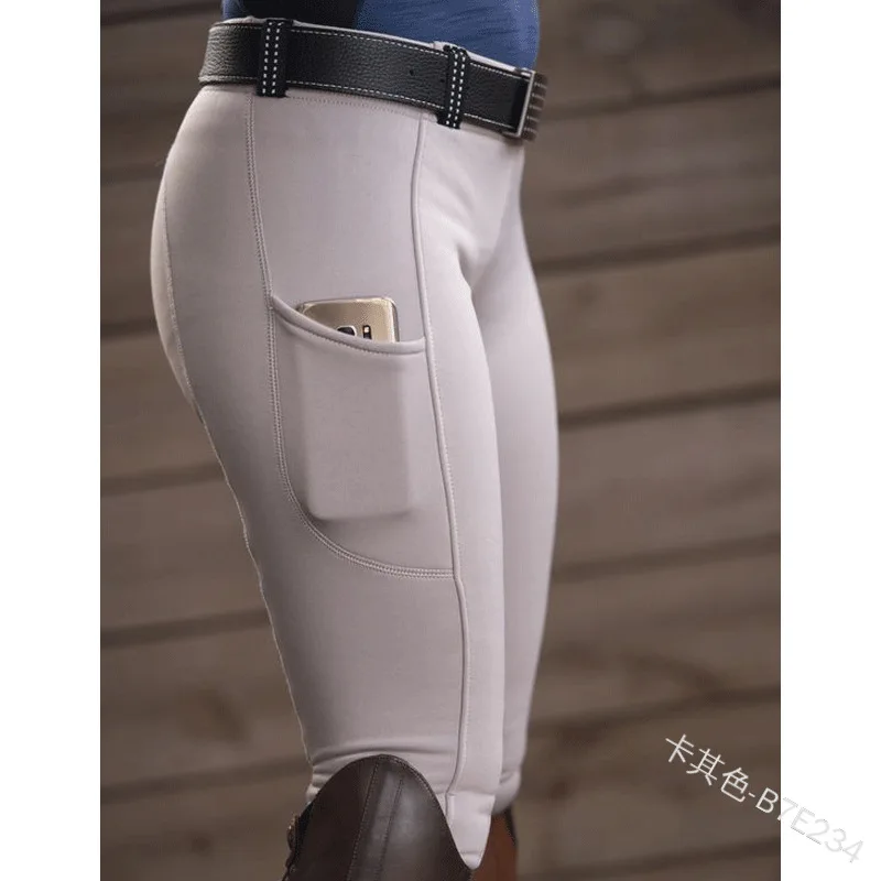 Casual Pencil Pants Pocket Breeches Women Plus Size Pants Equestrian Pants able High Waist Jodhpurs Trousers