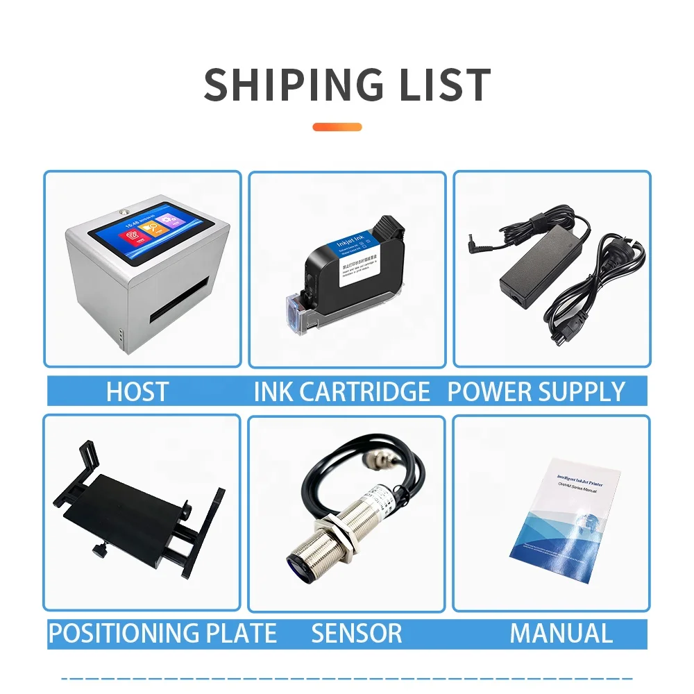Handheld Industrial sensor version 12.7mm expiry date TIJ 2.5 thermal inkjet printer for food packages plastic Cosmetic bottle