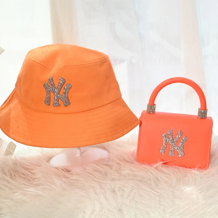 
hat and purse set 2021 spring new arrivals ny yankees purse and hat 