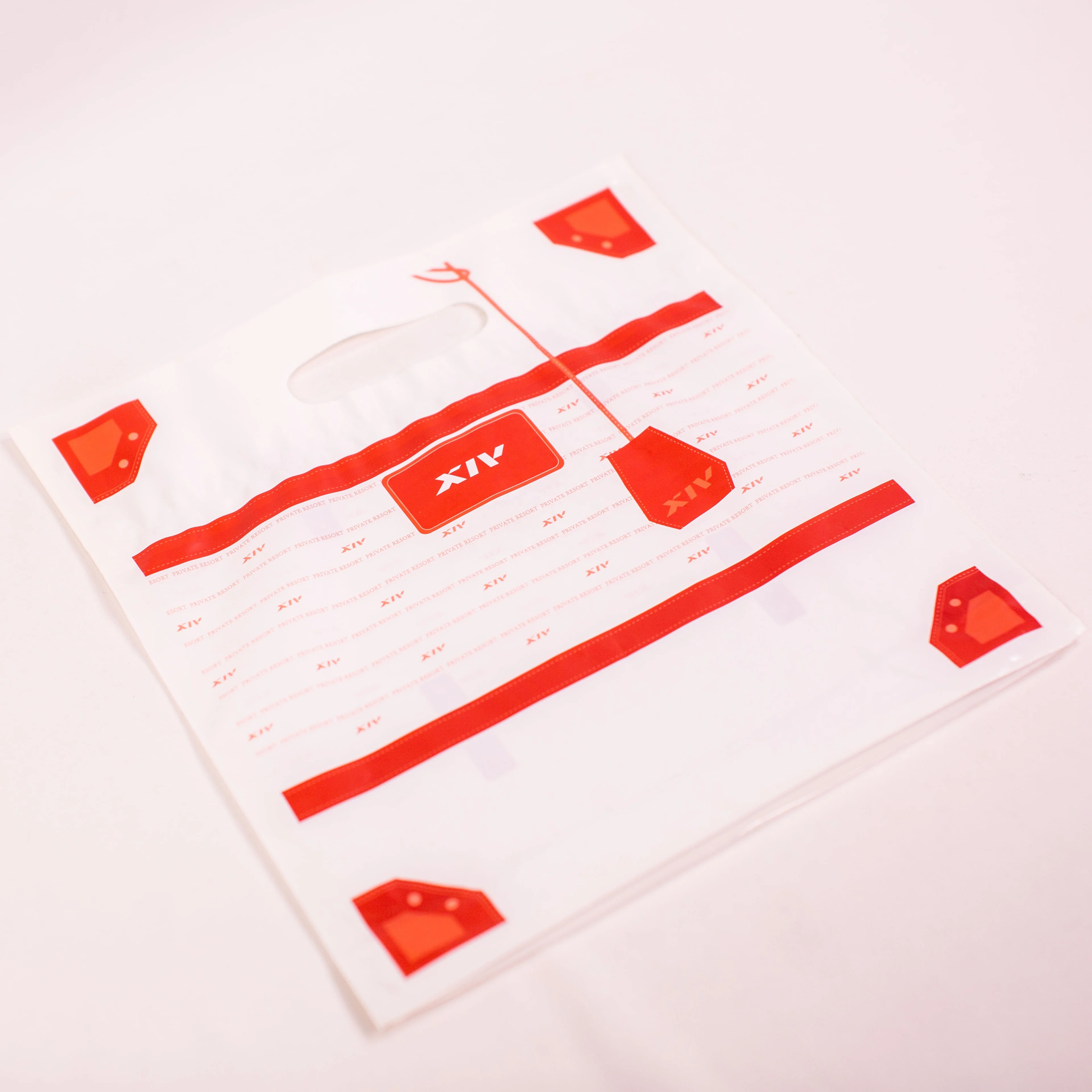 Wholesale Large Size Handle Custom Die Cut Carry Plastic Shopping Bags With Logos