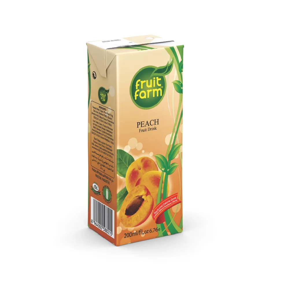 Высококачественный фруктовый напиток персика с настоящей целлюлозой 24x200 мл Премиум упаковка продукта