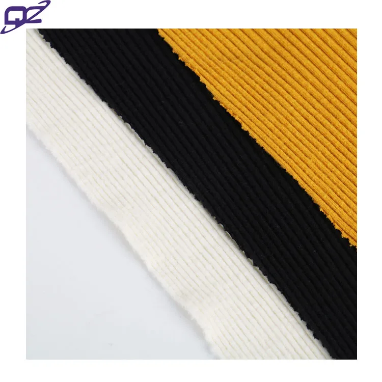 Shaoxing Factory Outlet Brushed Plain Dye Skin Friendly Warm Organic 230gsm Cotton Ribbed Knit Spandex Fabric For Sweaters