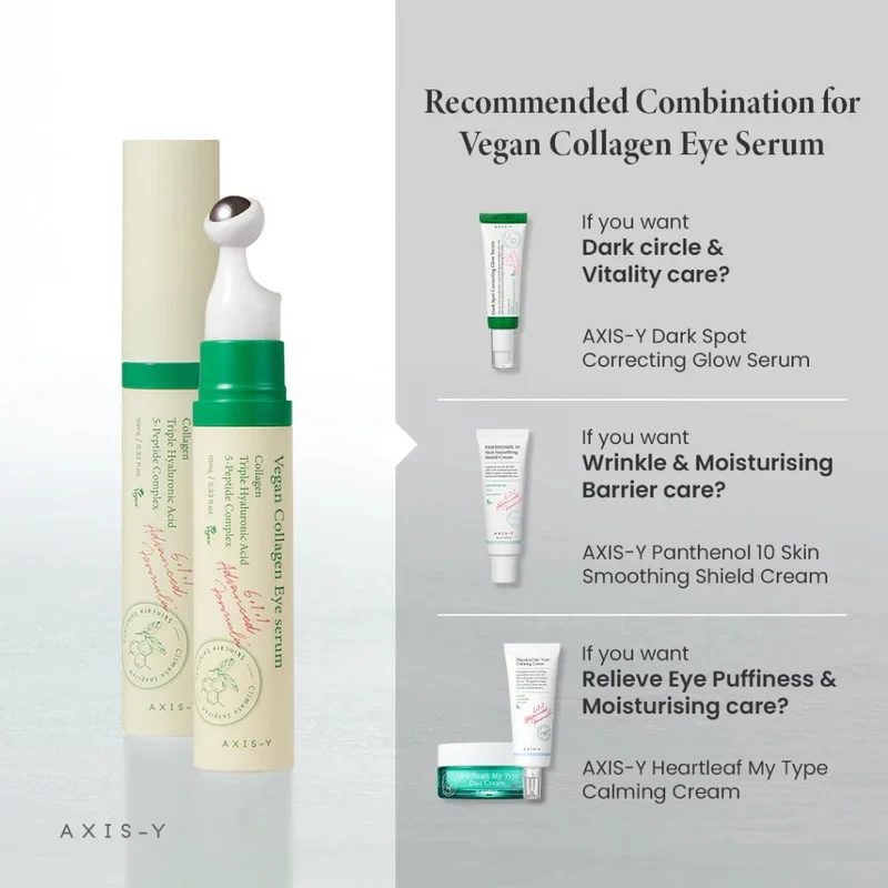 korean Sensitive skin care products100% authentic Wrinkle Care Brighten CoolTouch Eye Applicator AXIS-Y Vegan Collagen Eye Serum