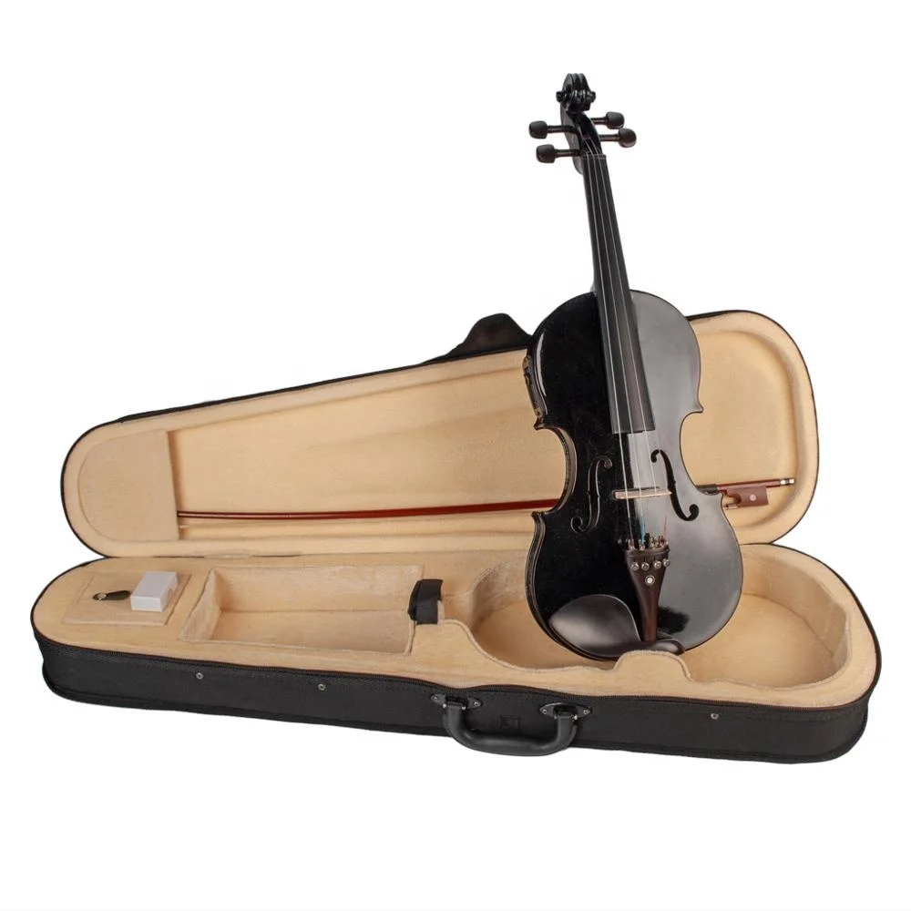NAOMI 4/4 Acoustic Electric Violin Fiddle EQ Violin With Ebony Accessories
