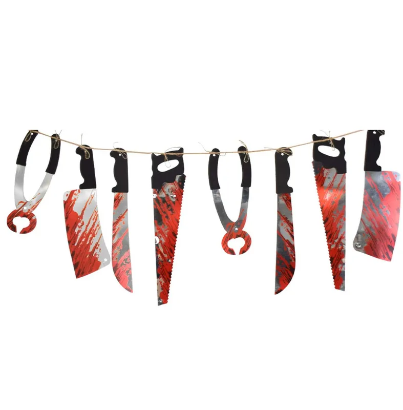 April Fool Escapade Hoax Thrilling Horrible Halloween Party Haunted house Decoration Hanging Artificial Bloody Mutilation Weapon
