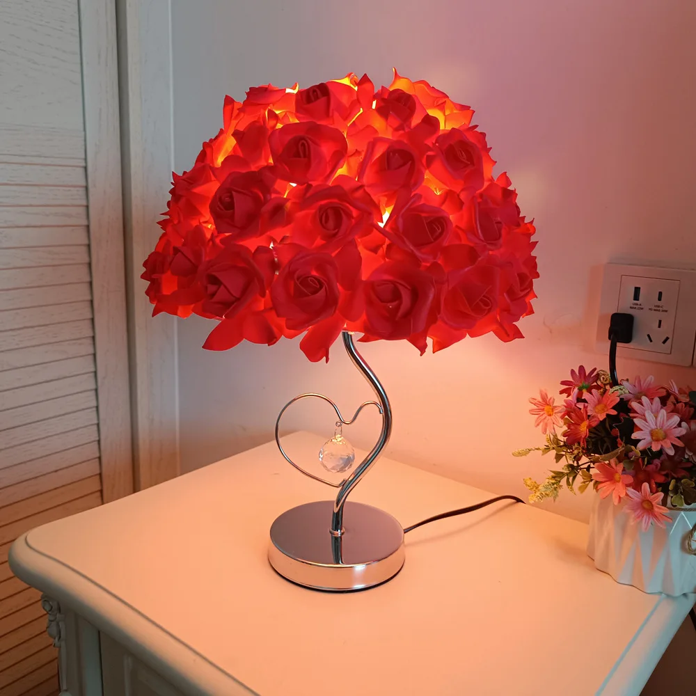 European Hot sales LED Table Lamp Rose Flower Night Light For Home Weeding Party Lamps Decoration Lights Decor Luxury Lighting