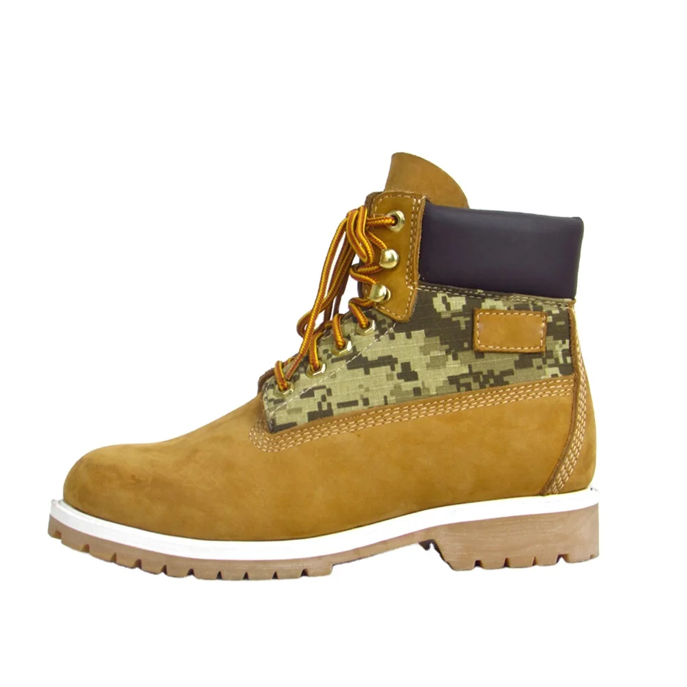 Wholesale Rubber outsole leather boots for men Nubuck Leather new design work boots for men Steel Toe Safety Martin Boots Men