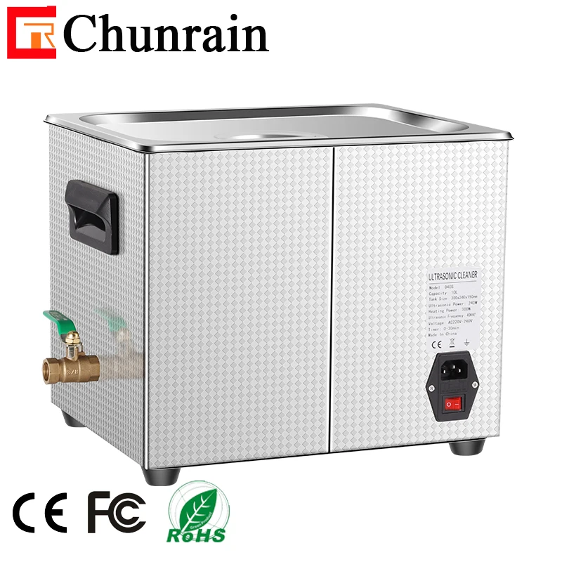 FCC CE ROHS Ultrasonic cleaner 10L CR-040S 240W 40KHZ 80KHZ for Labs Pipettes Test Tubes Medical  Dental Surgical Instruments
